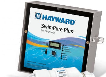 Hayward SwimPure Plus Salt Chlorinator on White Background